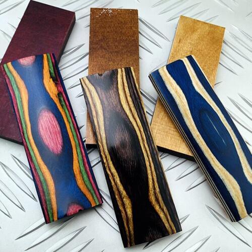 1piece DIY Knife Handles Making Material Wood Blanks Color Wood Handle Parts Grips Slingshot Handle Patch Material