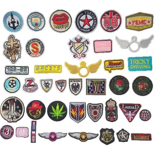 High quality badge can be sewn and hot DIY clothing supplies fabric embroidery childrens jeans jacket accessories 1PCS for sale