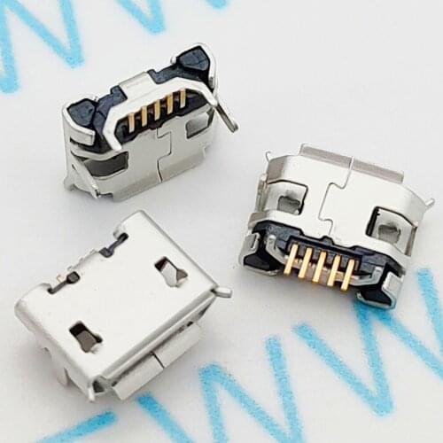 10Pcs Micro Usb Connector Jack Female Type 5Pin Smt Tail Charging Socket Pcb Board