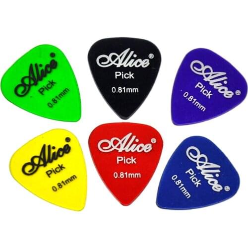 Lots of 100pcs Alice AP-H 0.81mm Glossy Clear Transparent PC Guitar Picks Mixed Colors