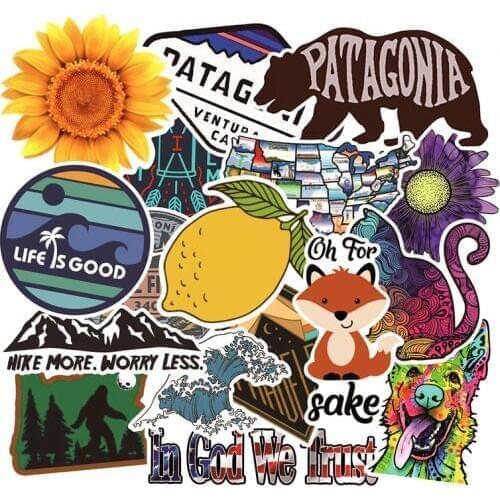 17Pcs/Pack Vinyl Laptop Sticker Fashion Style Waterproof Computer Skin Refrigerator Mixed Decals Stickers For MacBook/HP/Huawei