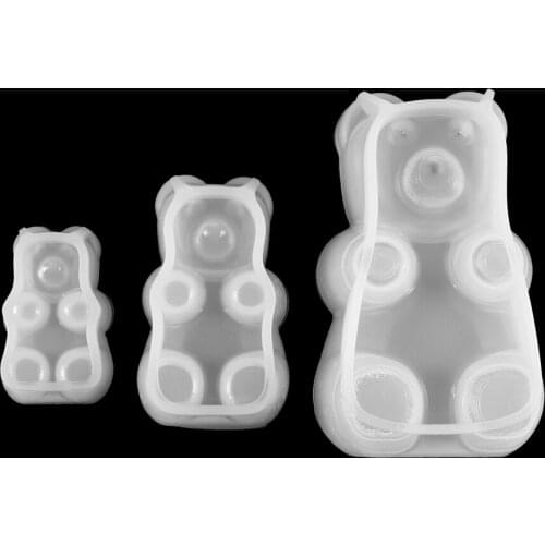 3 Size Gummy Bear Candy Silicone Mold Cake Chocolate Fondant Resin Pendant Molds Key Chain Pendants for DIY Jewelry Tools