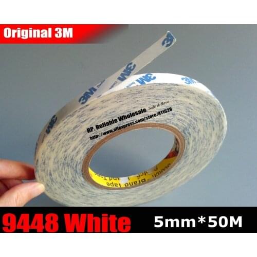 5mm * 50M) Double Sided Sticky Tape for Tablet Mobilephone LCD /Touch Panel /Dispaly /Screen Housing Glass PCB Repair 3M White