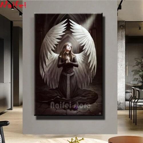 5D Diamond Embroidery Praying Angel Full Square/Round Diamond Painting Rose Flower DIY Cross Stitch Kit Mosaic Wall Art Decor