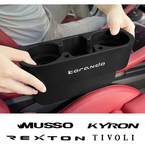 Car Seat Organizer Crevice Storage Box For Ssangyong Korando Kyron Musso Rexton Tivoli Actyon Gap Filler Holder Car Accessories