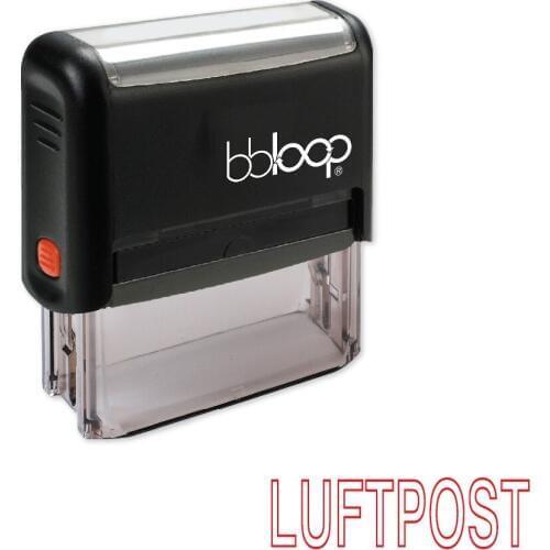 BBloop German Language "LUFTPOST" Self-Inking Stamp, Rectangular, Laser Engraved, RED