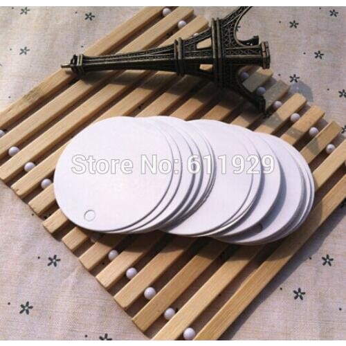 Free shipping 500 pcs a lot 350 gsm dia.5.5cm blank round white paper tag/baking price tags/garment hang tag/labels/message card