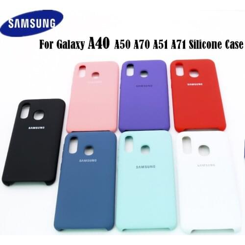 Original Samsung A40 soft Liquid Silicone Case Protective Back Door Housing Cover For Galaxy A10 A20 A30 A50 A51 A70 A71 A40