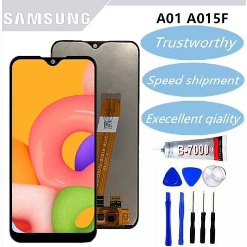 100% ORIGINAL 5.7'' Display For Samsung Galaxy A01 A015 LCD Display With Touch Screen Digitizer A015F A015G A015DS Assembly