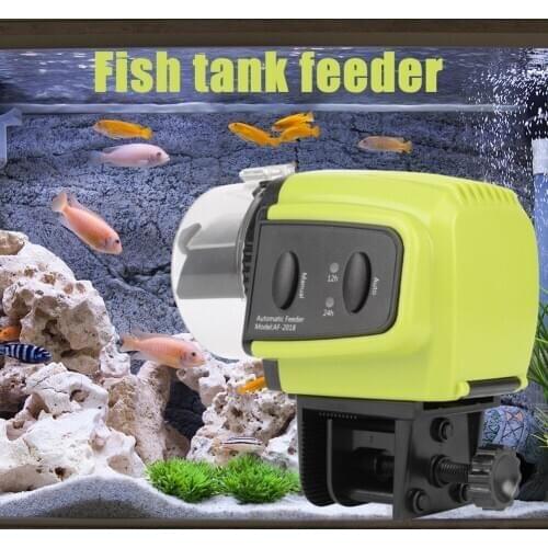 Fish Feeder Tank Aquarium Electronic Feeding Dispenser Control Food Box Wireless Intelligent Feeding with LCD Timer