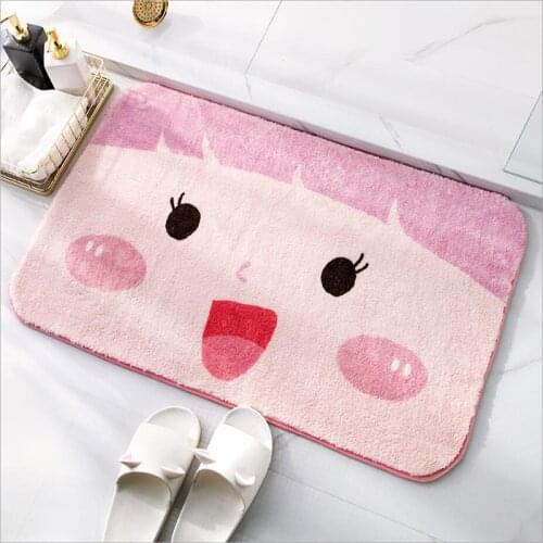 Carpets For Bathroom Absorbent Non-slip Smiley Room Decoration Rugs Fluffy Home Living Room Soft Doorway Flocking Floor Mats