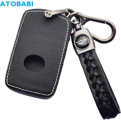 Leather Car Key Cases 4 Buttons Smart Remote Control Fobs Shell Protector Cover For Mazda 3 Hatchback CX-30 CX-5 CX-9 2020 2021