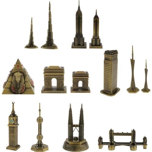 Hot 28cm China Canton Tower Figurine Model Crafts Guangzhou Tower Statue Shelf Decoration Collect Famous Landmark Architecture