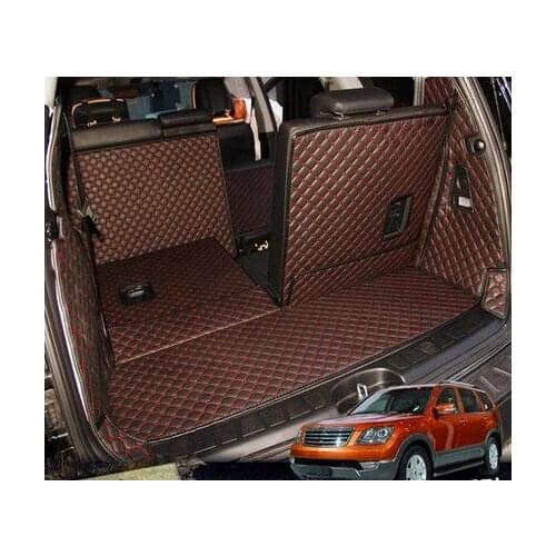 Best quality! Special car trunk mats for KIA Borrego 7 seats 2018-2008 waterproof cargo liner mats boot carpets for Borrego 2012
