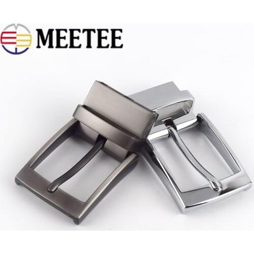 Meetee 1pc/2pcs ID35mm Mens Belt Head Rotating Pin Buckle Metal Brushed Belt Buckles DIY Leather Crafts Jeans Decor Accessories