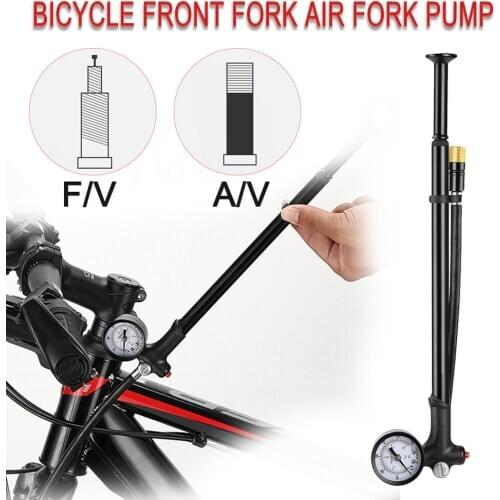 Multifunctional Bicycle Pump High-Pressure Portable Inflatable Tube A.V/F.V Pressure Indicator Fit Front Fork/Tire/Back Bladder