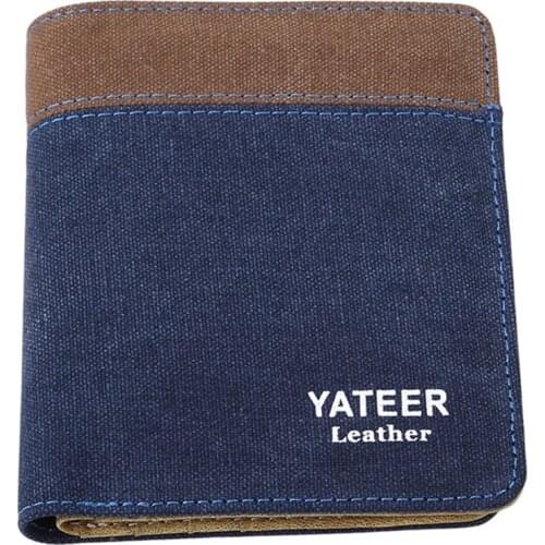 Fashion Mens Wallets Denim Canvas Thin Mens Small Wallet Mens Purses Short Mini Purse Male Money Purse Card Holder
