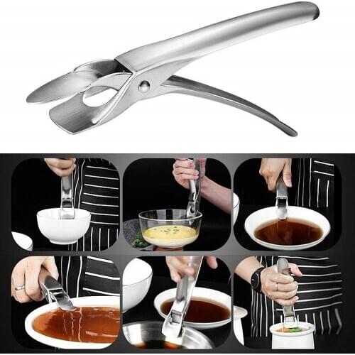Stainless Steel Anti-Scalding Dish Clip Scald-Proof Plate Clamp Pot Bowl Pan Gripper Heat Resistant Kitchen Tool