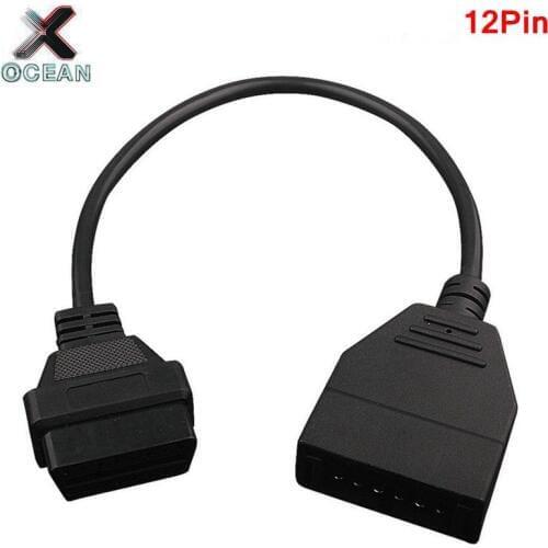 OBD2 Adapter for GM 12 pin Male Connector to OBD2 16 Pin Female Connector Extension Diagnostic Cable OBD1 OBD 2 Cable