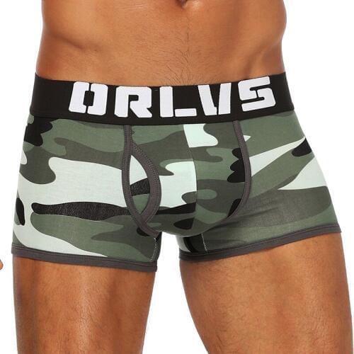 ORLVS Brand 50PC/LOT Wholesale Men Underwear Sexy Gay Boxers Cotton Breathable Male Panties Mesh Comfortable Sleepwear Boxers