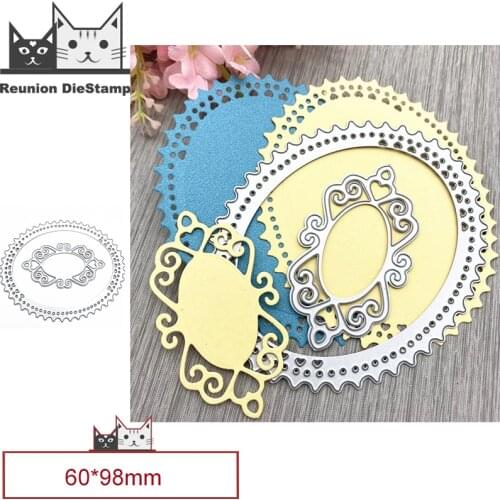 Cut Die Oval Lace Metal Cutting Dies Decorative Scrapbooking Steel Craft Die Cut Embossing Paper Cards Stencils 2021 New