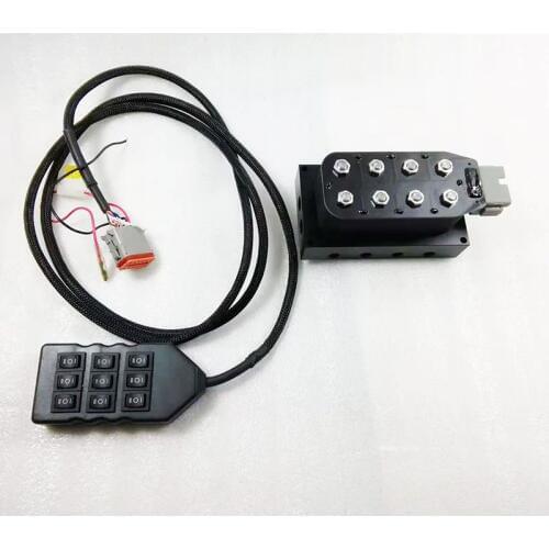Pneumatic shock absorber 1/4" AA-VU8 8-corner solenoid valve unit Air suspension valve block With Cable plug and controller DIY