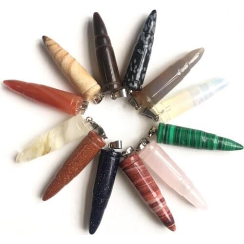 Natural tiger eye bullet pendant quartz mineral crystals good luck spiritual engel reiki decoracion hogar moderno 1pcs