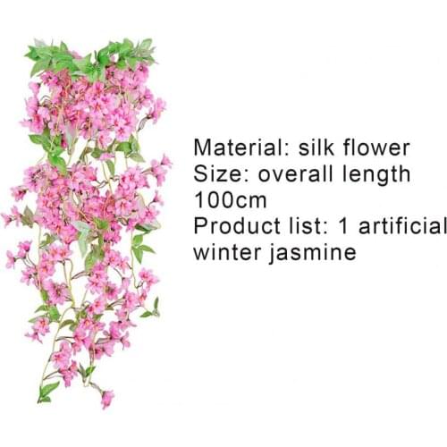 1Pc Simulation Flower Vivid Home Decoration Portable Wall Hanging Basket Artificial Winter Jasmine for Garden Artificial Flowers