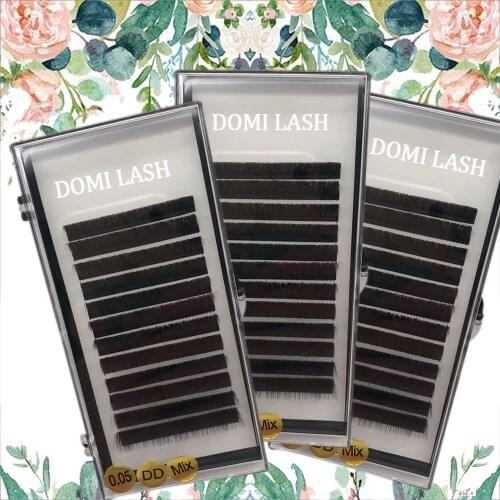 Domi Easy Fan Lashes Premade Russian Volume Silk Eyelashes DIY 3d 4d 6d Automatic Blooming Flower Eyelash Extension Cilios