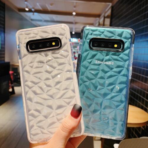 Transparent Diamond Case For Samsung A50 S10 Plus A30 Shockproof Clear Soft Silicon Cover For Galaxy S10e S10 5G A40s A20 Coque