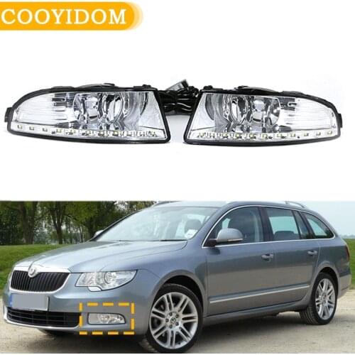 LED Daytime Running Light Waterproof 12V Turn Signal Indicator Light Bumper Lamp For Skoda Superb 2010 - 2013 car-styling