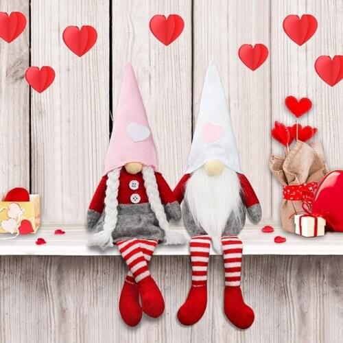 Valentines Day Decorations Gnome Plush Doll Living Room Desktop Decoration Standing Post Decoracion Sweat Girlfriend Gift