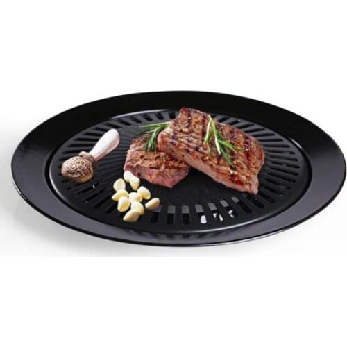 Outdoor Portable Smokeless Barbecue Tools Grill Pan Gas Non-Stick Gas Stove Plate Picnic BBQ Tool Sets