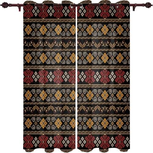 Indian Tribal Style Window Curtains Kitchen Bedroom Drapes Home Decor Luxury Living Room Backdrop Curtain