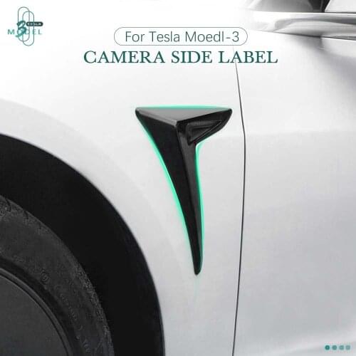 For Tesla Model 3 Side Camera Label Protective Cover Fender Exterior Modified Decorative Accessories