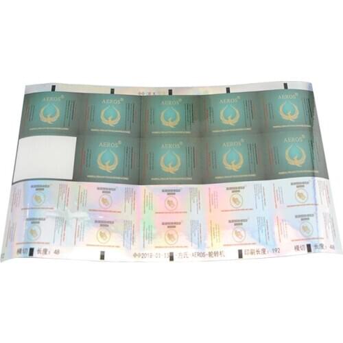 Gold foil clear bopp sticker,hot stamping transparent bopp label