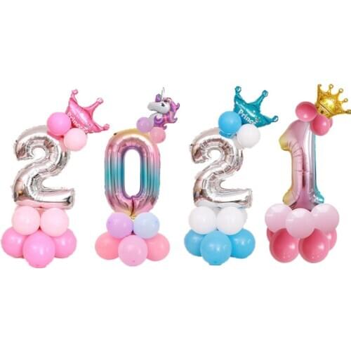 15PCS Number Foil Balloons Digit Birthday Balloons Decoration Number Balloon Happy Birthday Party Decorations Kids Pink Ballon