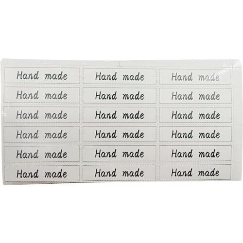 180pcs/lot White Adhesive Paper "Hand Made"Gifts Sealing Sticker DIY Decorative Package Label For Handmade Products