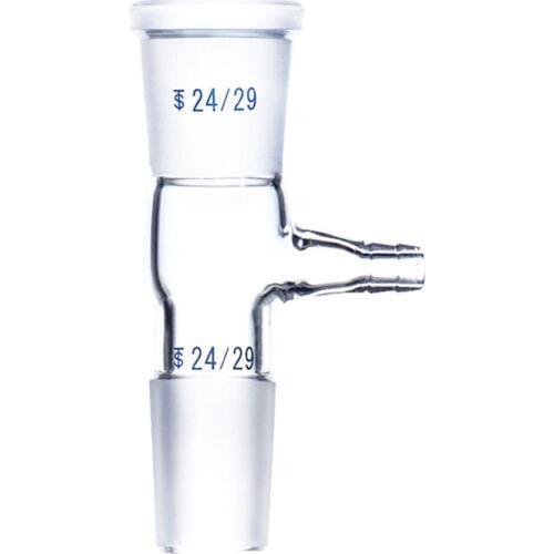 24/29,Gas Inlet Adapter with hose connection, Both Ground joint,Lab Glassware