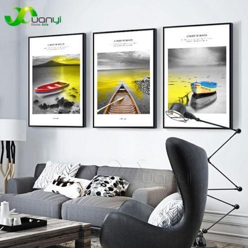 3 Panel Abstract Seascape Sea Canvas Print Painting Wall Art On Canvas Poster Wall Pictures For Living Room Decoration Unframed