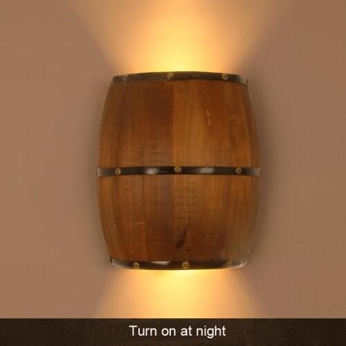 American Retro Industrial Wood Light Restaurant Bar Wall Lamp Aisle Wall Decoration Bedside Lamp Creative Wall Lamp Sconce Bra