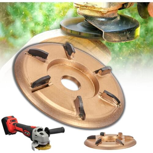 Arc 6T Wood Carving Disc Tool Milling Cutter for 16mm Aperture Angle Grinder Diameter Polishing
