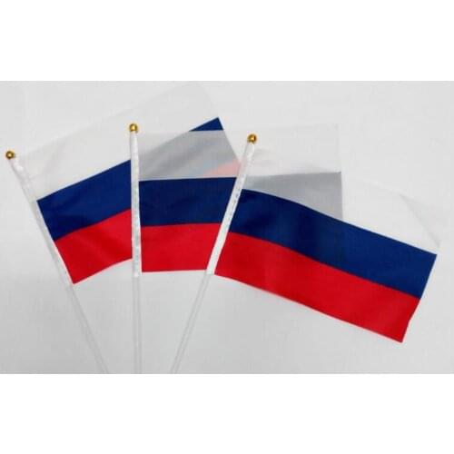 Free shipping 14cm*21cm Russia hand flag