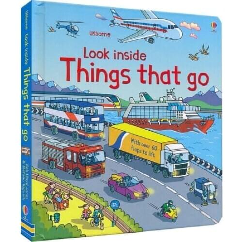 Britain English 3D Look inside Things That Go picture book Education kids child With over 60 flaps to lift hard cover