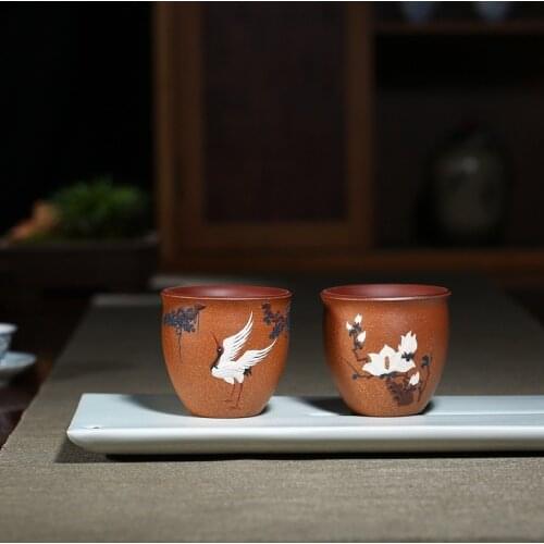 Yixing teapot wholesale household kung fu tea bowls sand dragon blood decals sample tea cup household utensils