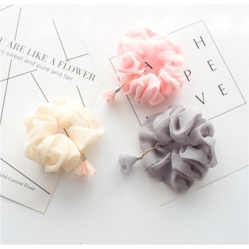 Girls pure color hair adorn New cross hair lady Fashion Rope headdress Flower Rubber Bands Small Adorn Article--A bag of five