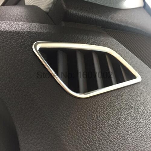 For Audi A4L 2017 Front air conditioning vents frame cover trim air outlet Chrome Stainless steel strip 3D stickers