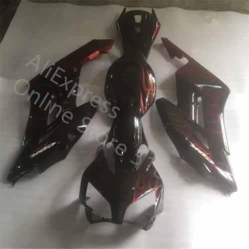 For Honda CBR1000 RR 2004-2005 CBR1000RR 04 05 Red flames black Motorcycle Bodywork Fairing (Injection molding)
