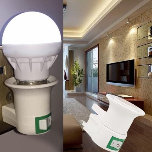 E27 LED Light Socket Converter EU Plug Socket Adapter 1 Piece Hot Sale Practical White Converter Switch Bulb Lamp