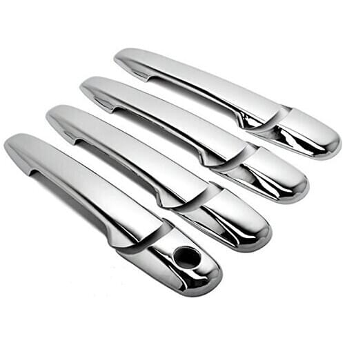 Chrome 4 Doors Handle Cover W/O Passenger Side Keyhole for 06-12 Lincoln MKZ/Zephyr/07-10 MKX/06-11 Mercury Milan